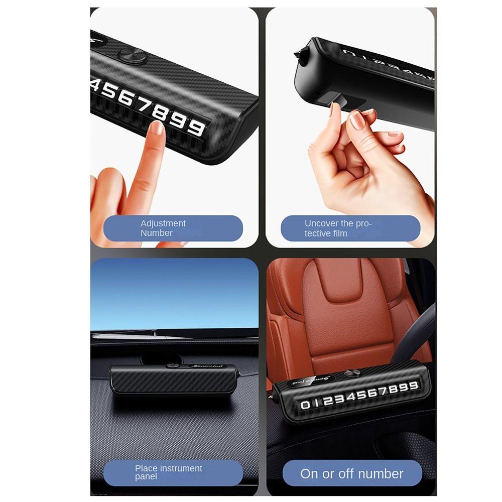Roller Dial Phone Number Plate with Window Breaker Temporary Parking Card  For Car