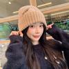 Large head circumference knitted hat for women in autumn and winter versatile woolen hat to keep warm and protect ears make the face smaller