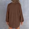 Dammode Enfärgad Stickad Topp Långärmad V-ringad Enfärgad Ledig Tunika