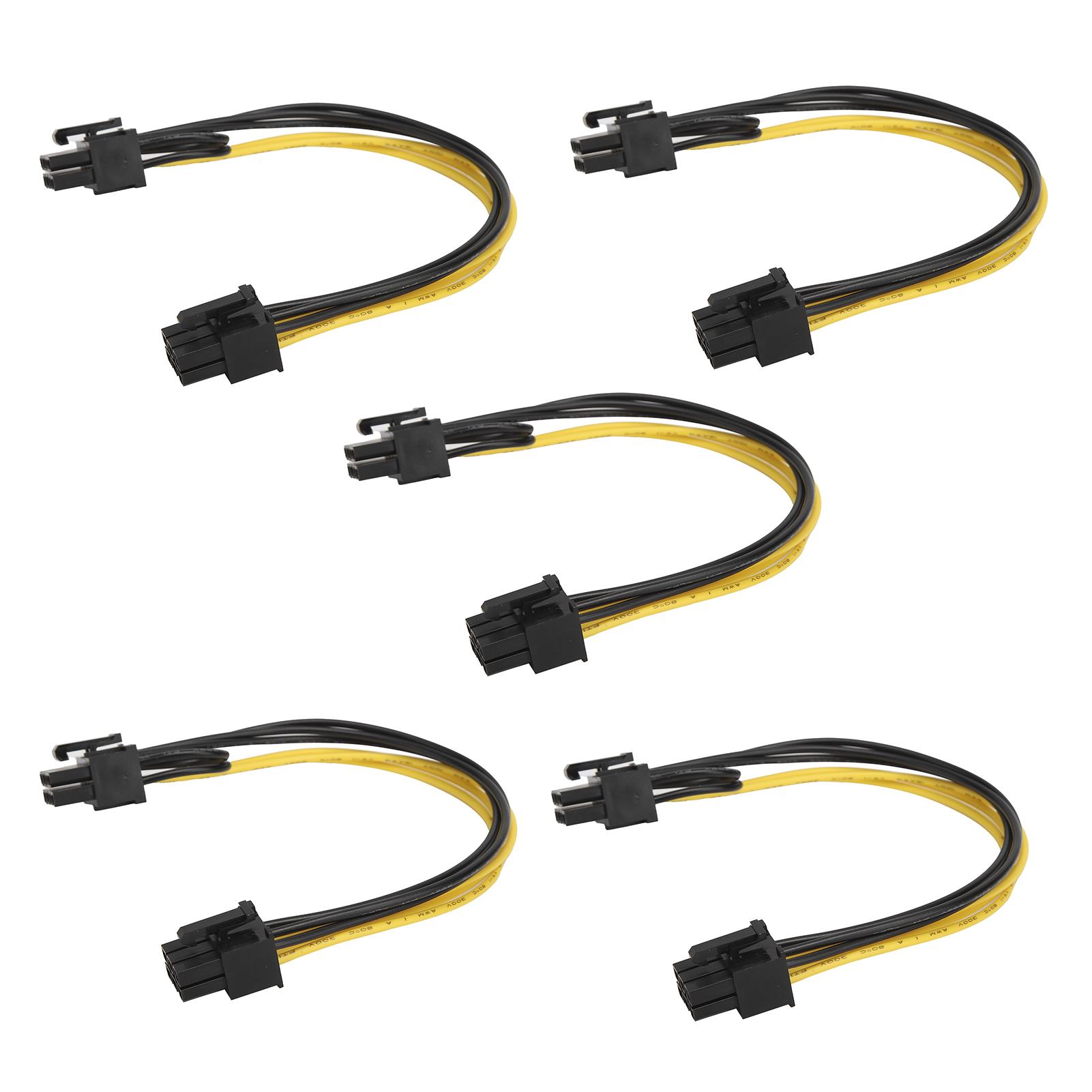 5pcs 6pin Female to 8pin Female (6pin 2pin) Power Cable Graphics Card Adapter Cable Cord