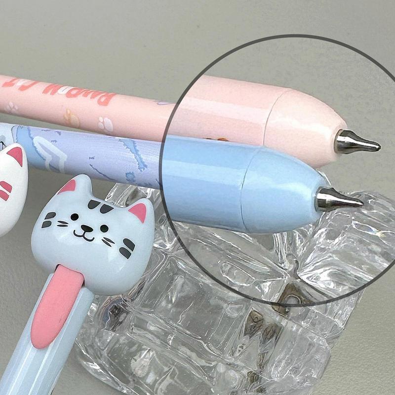 Creative Cat Tongue-out Gel Pen Set 0.5mm Quick-Drying Student Stationery Set for Children Kids Rewards