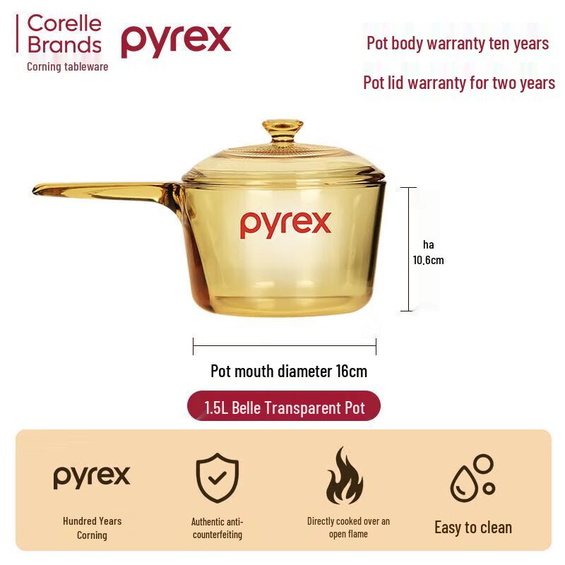 Corning VISIONS Transparent Glass Soup Pot