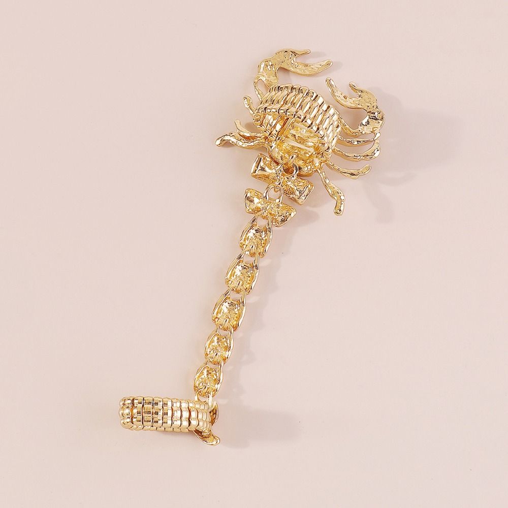Rhinestone Scorpion Chain Ring Black Irregular Ring Rock Vintage Gold Ring  Girls