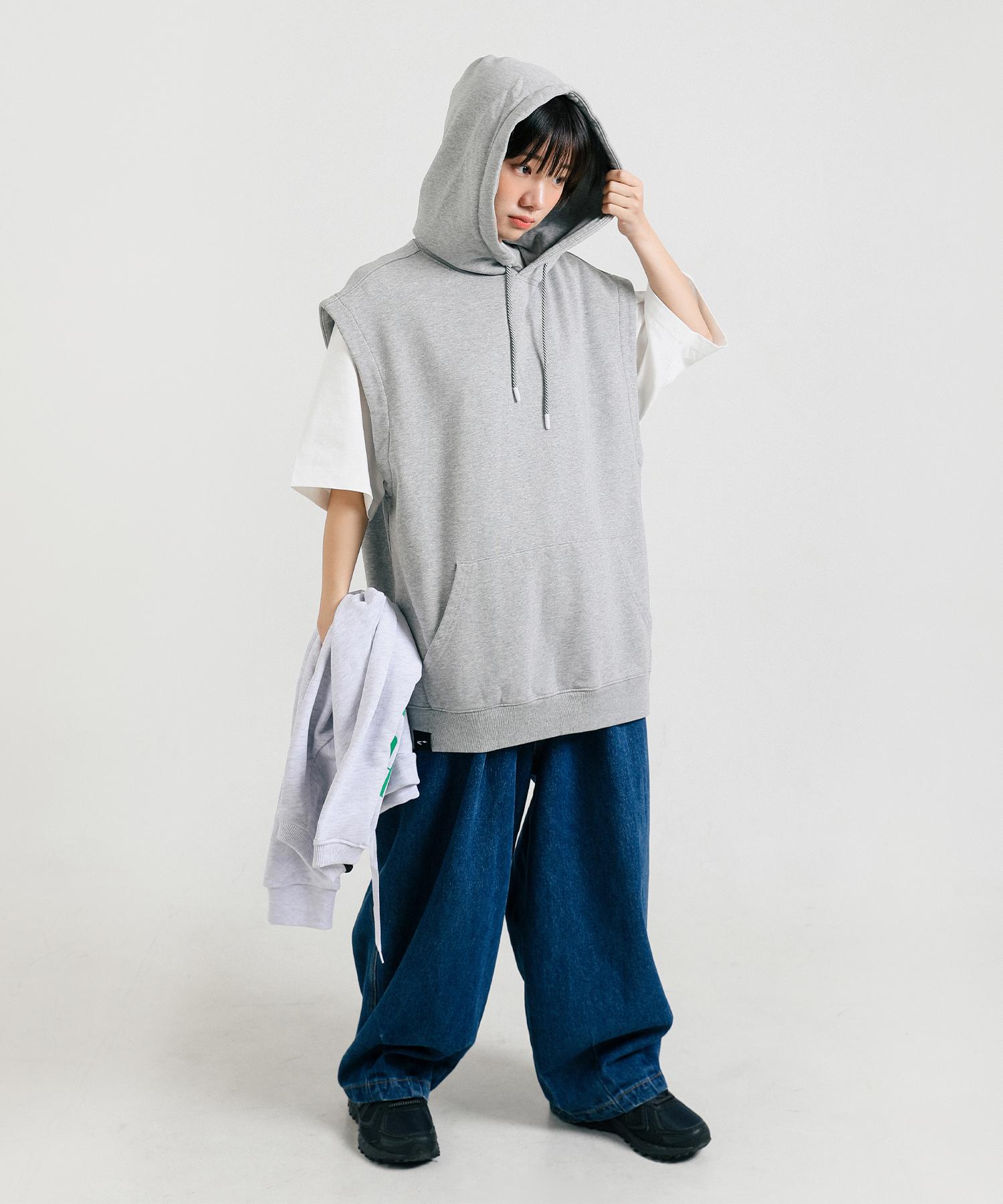 Canbats Basic Layered Hooded Vest (Grey) Gray