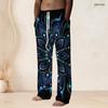 Men S Plus Size Abstract Watercolor Printed Drawstring Waist Straight Leg Full Length Beach Pants With Pockets
