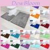 Luxurious 2 Piece Bath Mat Set Non-slip Toilet Pedestal With Soft Foam Shaggy Chenille Rug