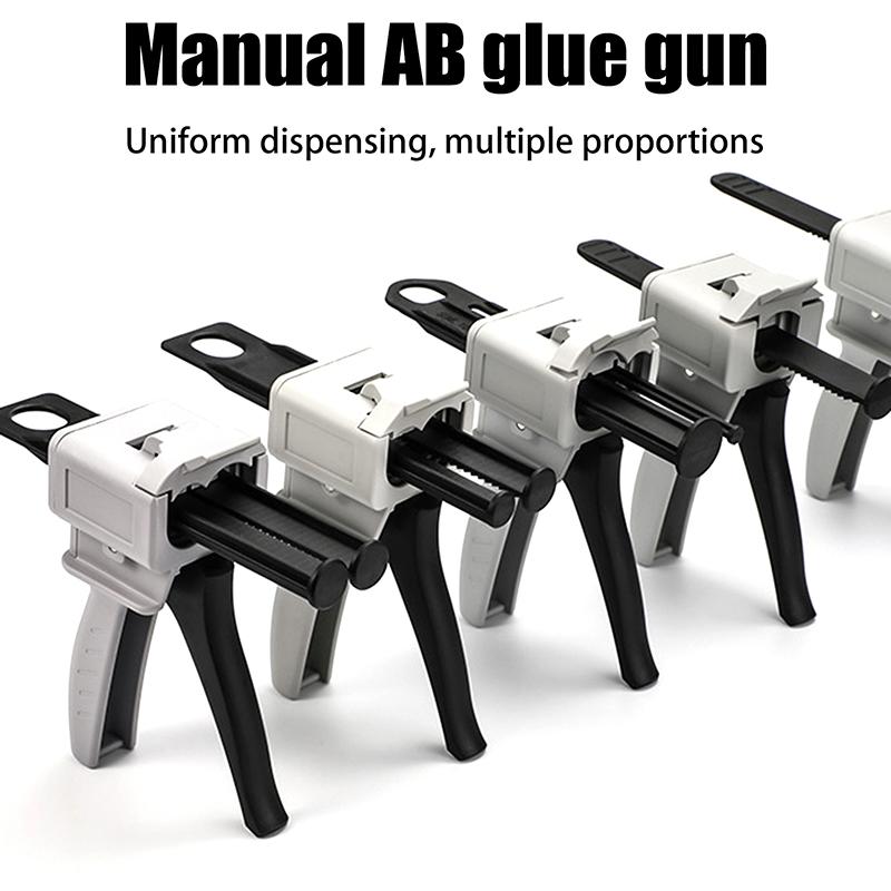 Ab Epoxidová tavná pistole 50ml Cartridge Applicator Univerzální Dvoukomponentní Rukojeť Těsnicí Pistole Vhodná pro Smíšené 1:1/2:1/10:1