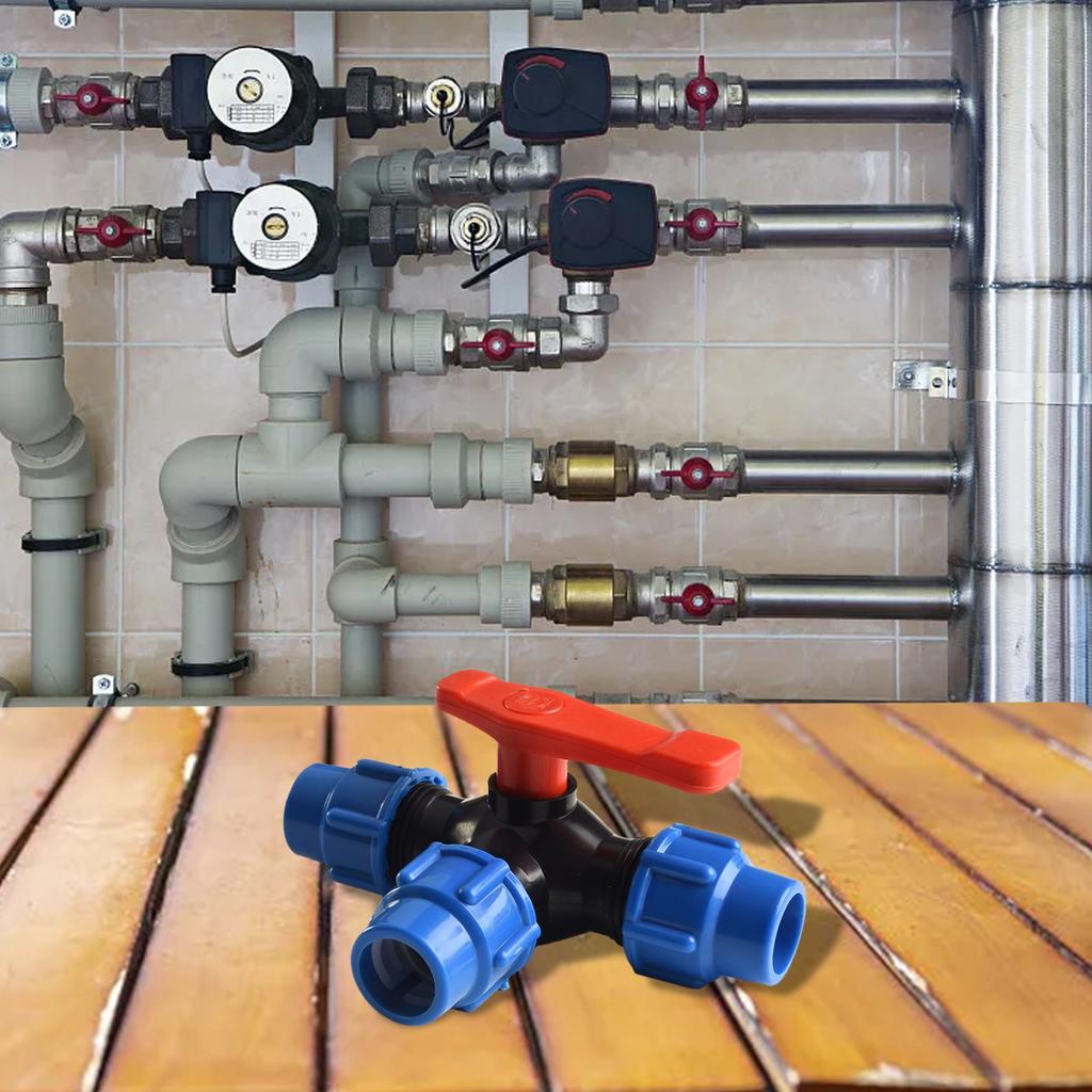 Ball Valve 20/25/32/40/50mm 20mm-50mm 3-Way Ball Valve Black+Blue