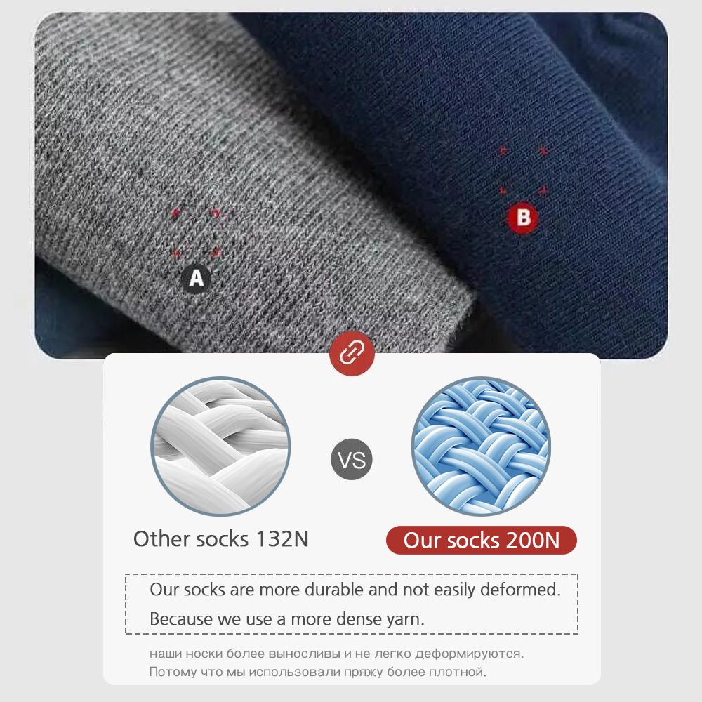 10Pairs/Lot Business Men's Cotton Socks New Style Black Casual Socks Soft Breathable Summer Winter Long Socks Plus Size (7-14)