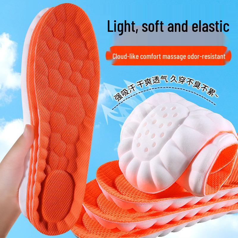 Men's Summer Sports Insoles: Comfortable, Soft, High Elasticity, Sweat-Absorbing, Odor-Preventing Military Training Insoles.