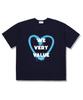 Wibelibellyu Heart Value Oversized Short Sleeve T-Shirt Navy