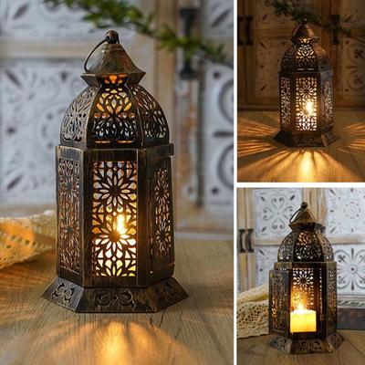 Retro Iron Candle Stand with Accessible Front Enhancing Holiday Celebration and Living Room Ornament Candle Stand