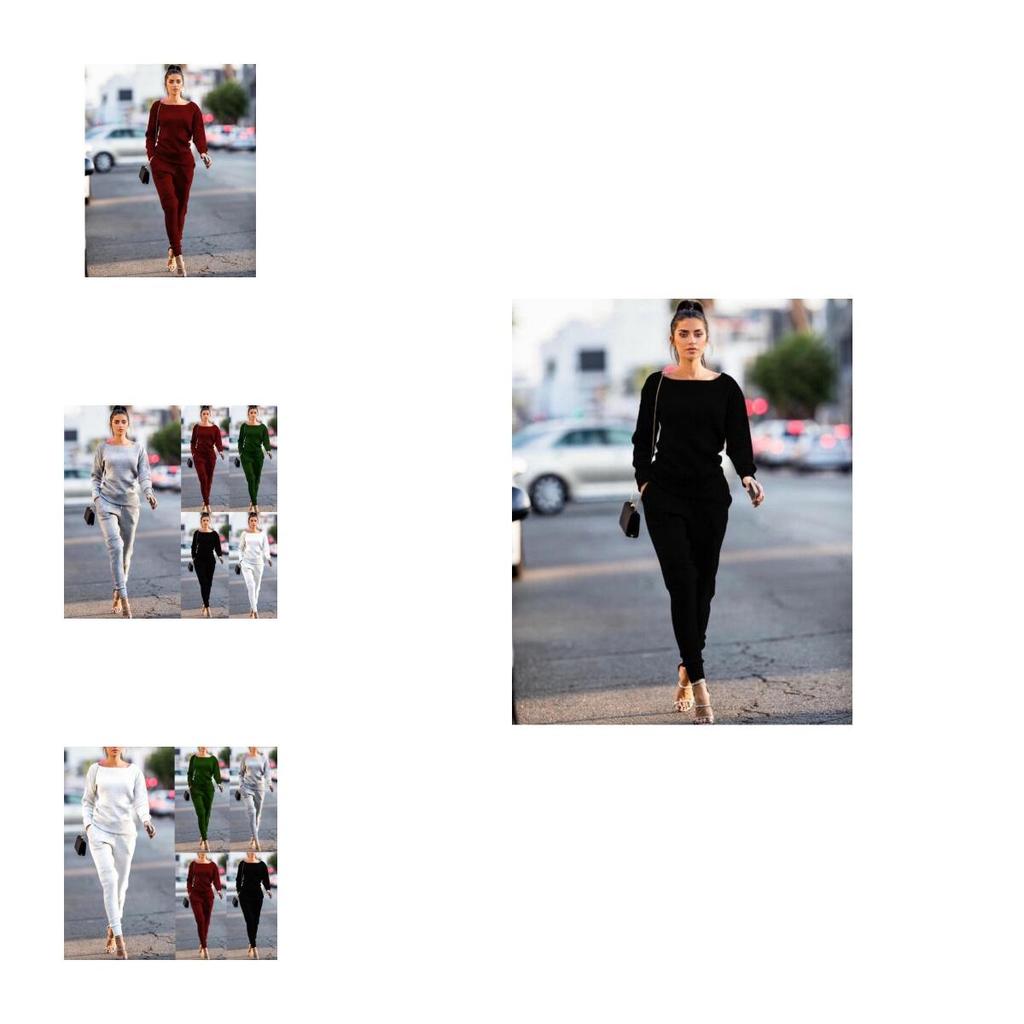 Neuf 2pcs Womens Casual Sweatshirt And Pants Set For Effortless Style And Comfort