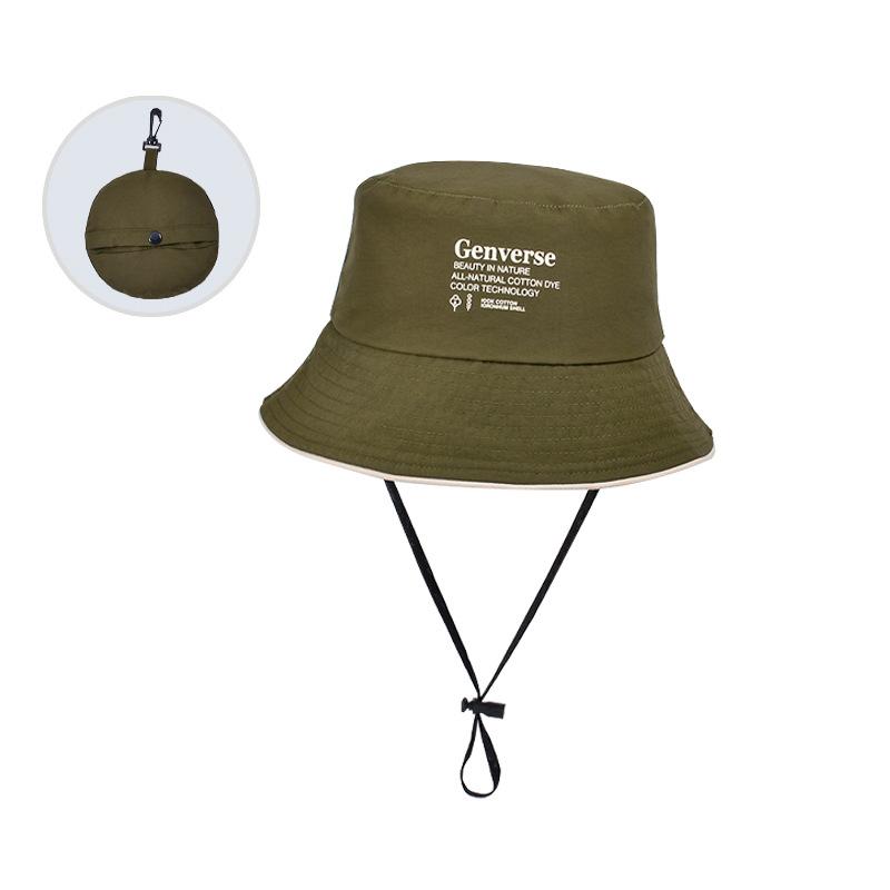 9235 summer big eaves sunshade bucket hat men and women outdoor fishing mountaineering hat foldable bag sunscreen basin hat