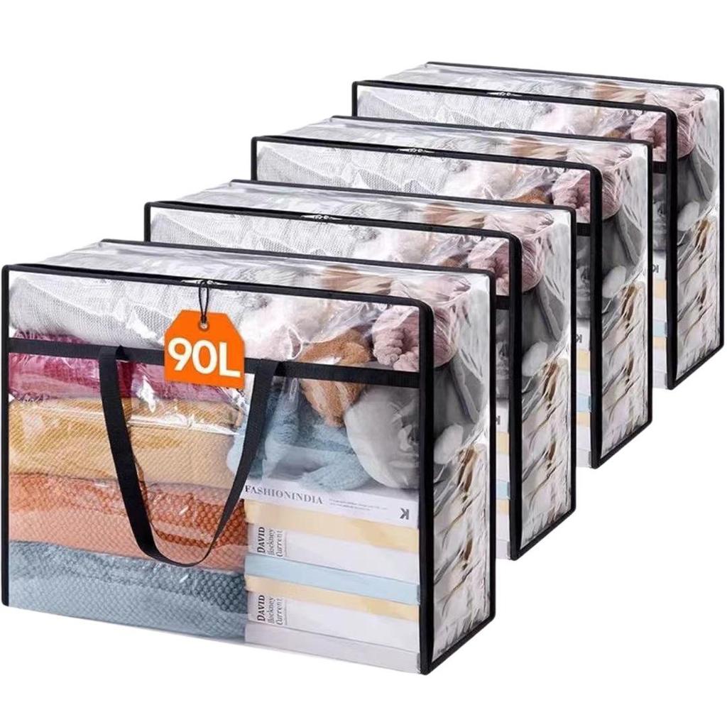 Large Capacity Transparent Waterproof Storage Bag for Clothes and Quilts