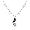 New Black Cat Pink Love Necklace That Steals Stars, Summer Female Y1k Dopamine Sweet and Cool Babes Beaded Neck Chain.