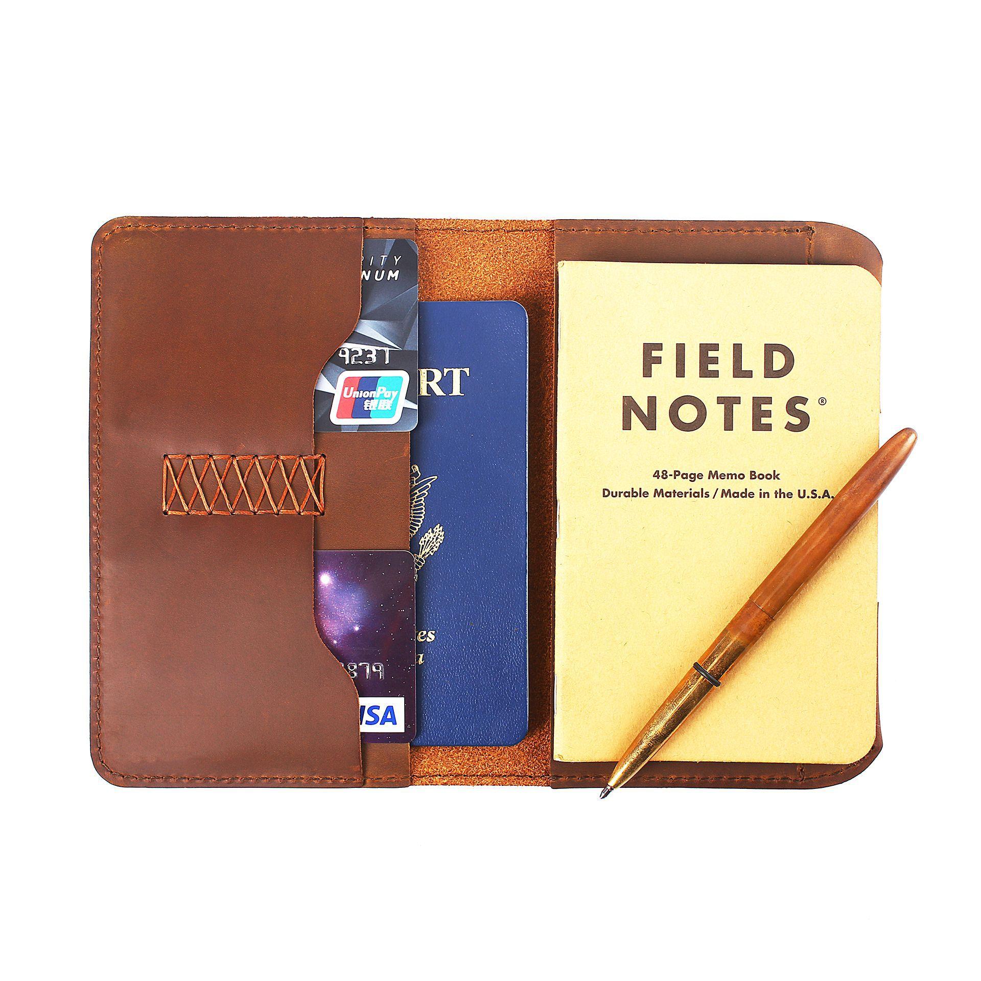 

Leather Notebook Card Bag, Large-Capacity Multi-Functional Bag, Purely Handmade Retro High-End Real Cowhide Bag коричневый