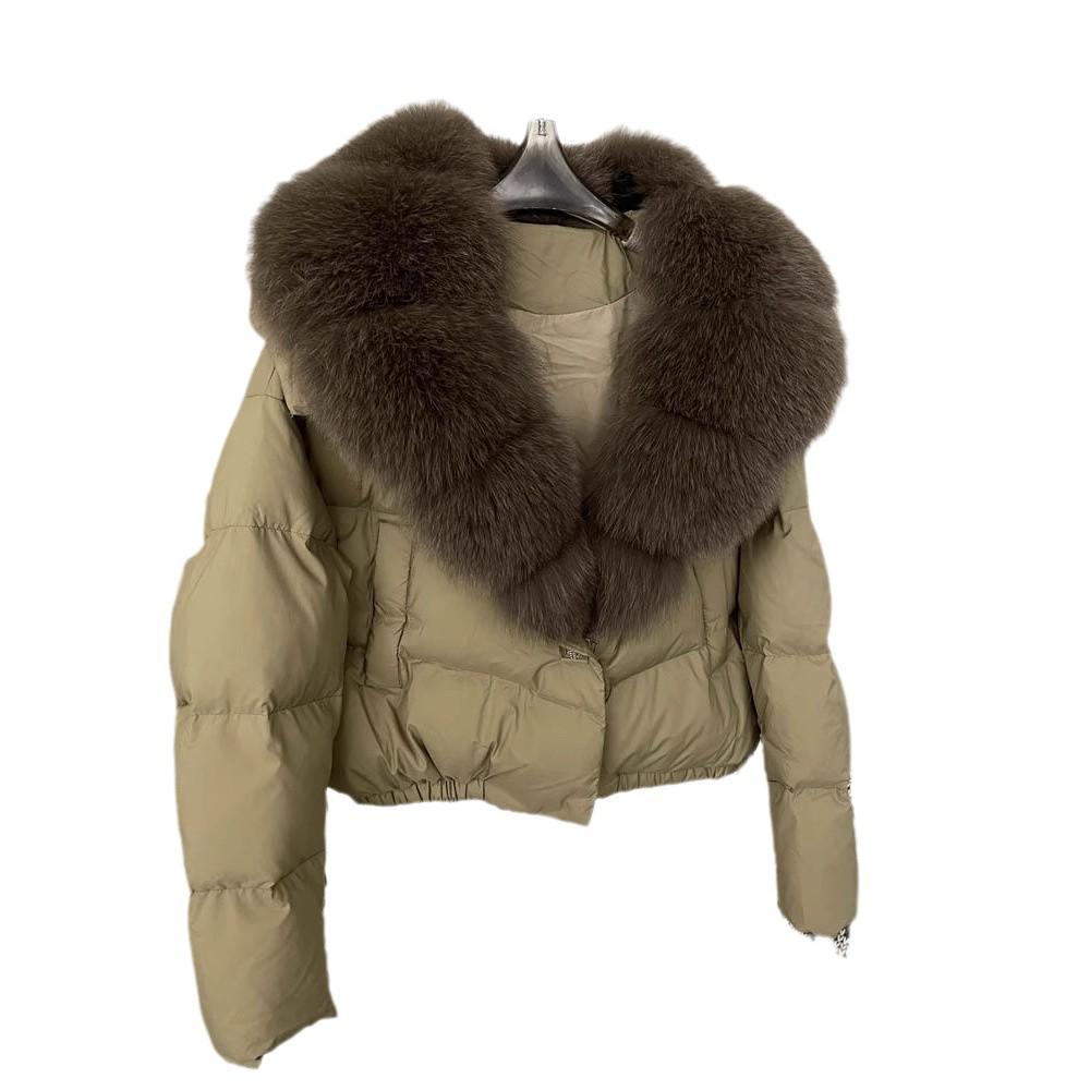 Women's Winter Down Jacket with Real Fox Fur Collar - Petite to Extra Large
