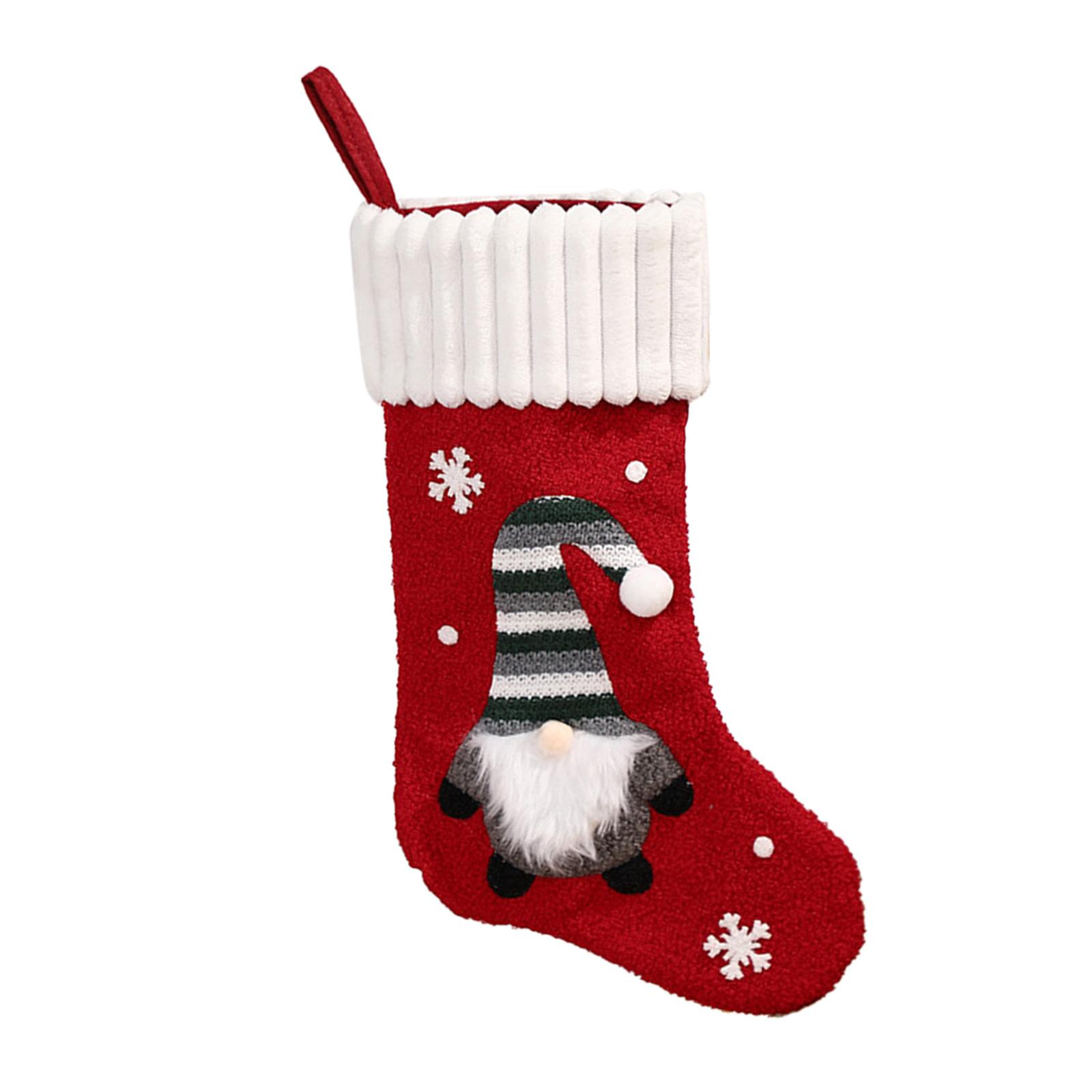Christmas Candy Stockings Bag Merry Christmas Socks Hanging Tree Decoration красный