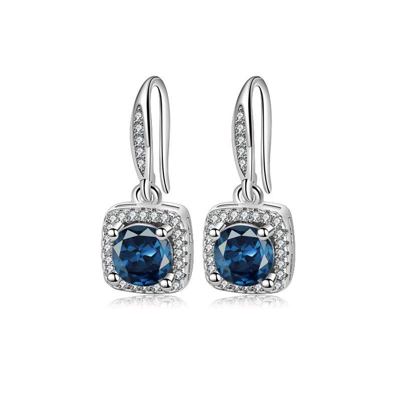 Elegante 1 Karat quadratische Ohrstecker für Damen Modischer Zargenfassung Ohrschmuck Schicke und zarte Accessoires