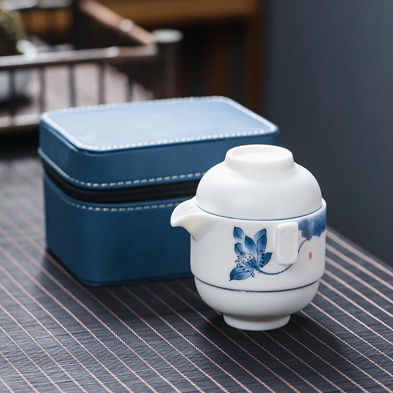 MULTIPOTENT Mutton-Fat Jade Portable Ceramic Travel Tea Set