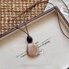Style Lazy Pendant Long Necklace with Leather Cord, Vintage Versatile Layered Sweater Chain for Women'S Additions
