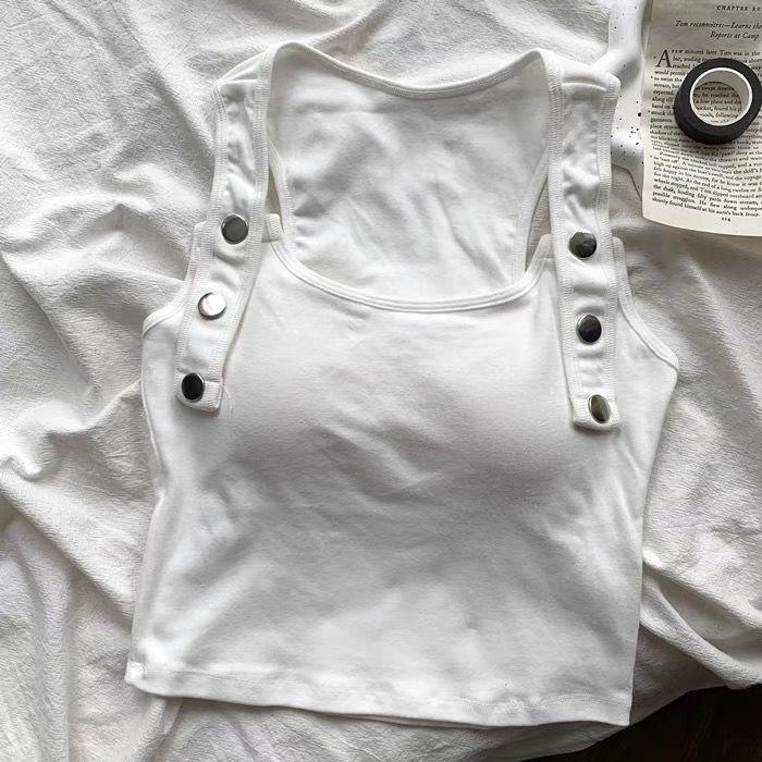 Square Collars T-shirts Sleeveless Women Sexy Tank Tops Girls Y2K Vest Street Party Wear