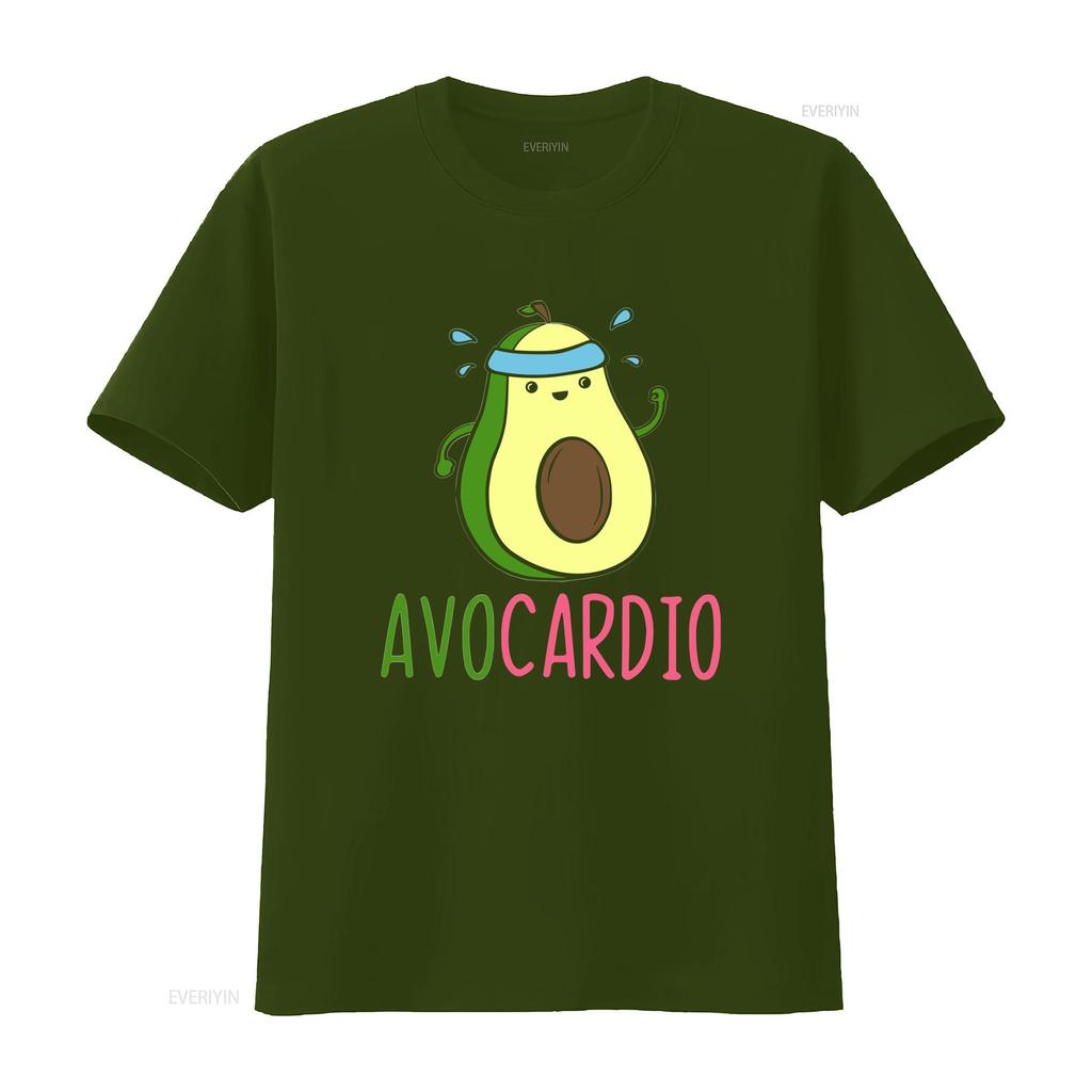 Avocardio Gym Workout Avocado Avo Cardio T Shirt Baggy Boyfriend 2320 Vintage Washed Comfortable Casual Fashion Stylish