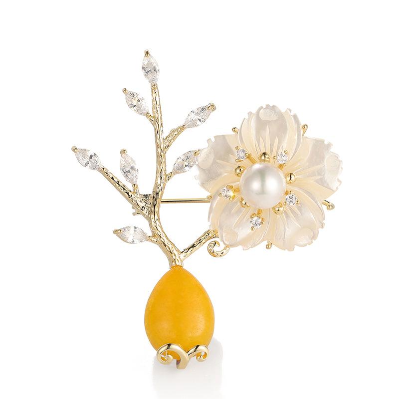 Senior Brooches Flower Leaf Brooch Pins for Women Suit Pendant  Fashion Brooches Jewelry