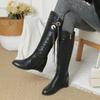Fashion botas femininas women fashion sweet black patent leahter wedge heel boots lady casual spring & autumn comfort white boots ea406