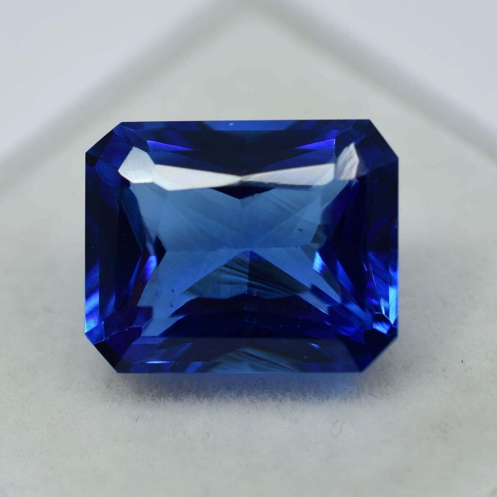 

8.35 Ct Natural Blue Tanzanite Emerald Cut CERTIFIED Loose Gemstone RS-1031 13.2 mm approx синій