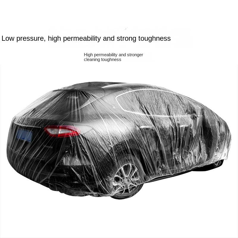 Disposable Car Clothing Cover, GM Sun Protection, Rain and Dustproof, Simple Transparent Plastic Full Cover Cover