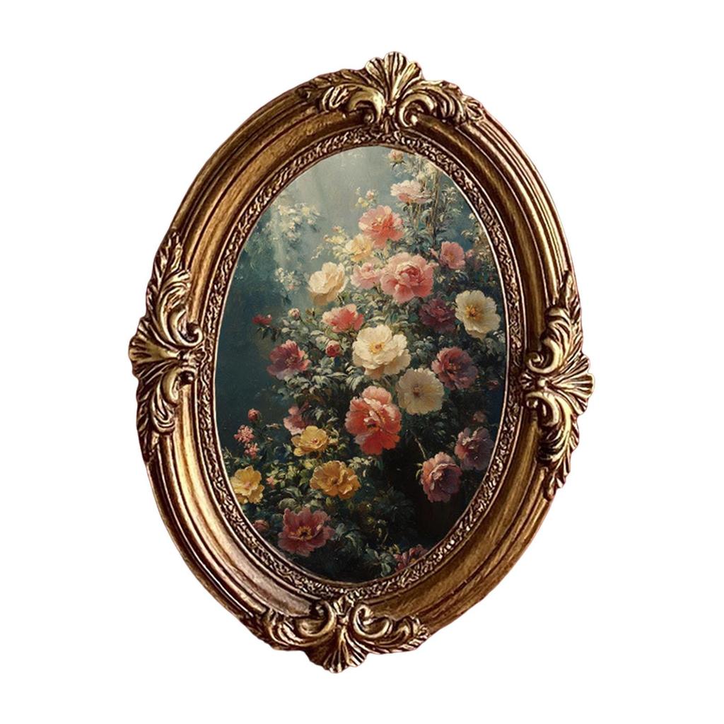 Vintage Picture Frame Photo Resin Tabletop or Wall Hanging Antique Baroque for Home Office