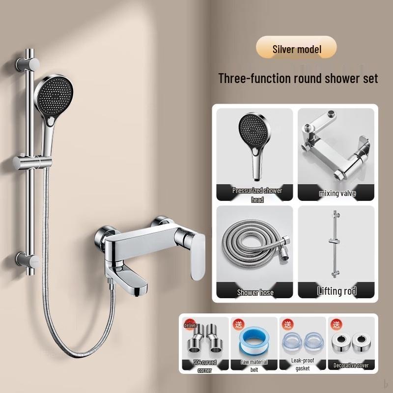 TLXT Wall-Mounted Shower Mixer Faucet with Handheld Spray