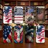 American Flag  Phone Case Black Silicone Soft For Samsung S25,S24,S21,S22,S23,S30,Ultra,S20,Plus,Fe,Lite