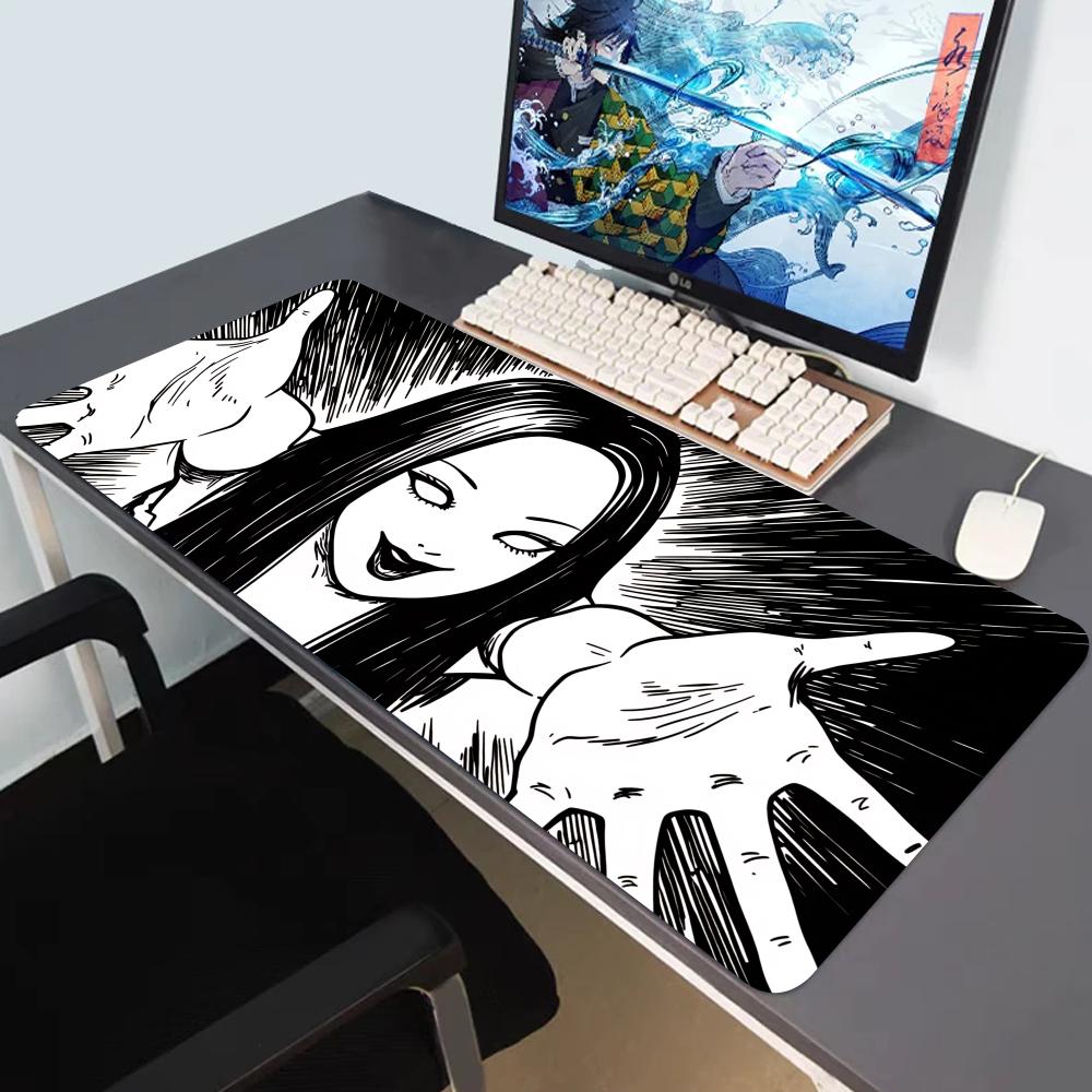 HYBXAXC Scary Dark Anime TTomie Junji Ito MousePad Large Gaming Mousepad with Stitched Edges Thickened DeskMat