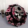 1pc Skull Flowers Automatic Open/close Folding Compact Umbrella, 8-Rib Sturdy Canopy, Lightweight Portable, Everyday Use, Gift, Outdoor Umbrella, Trav