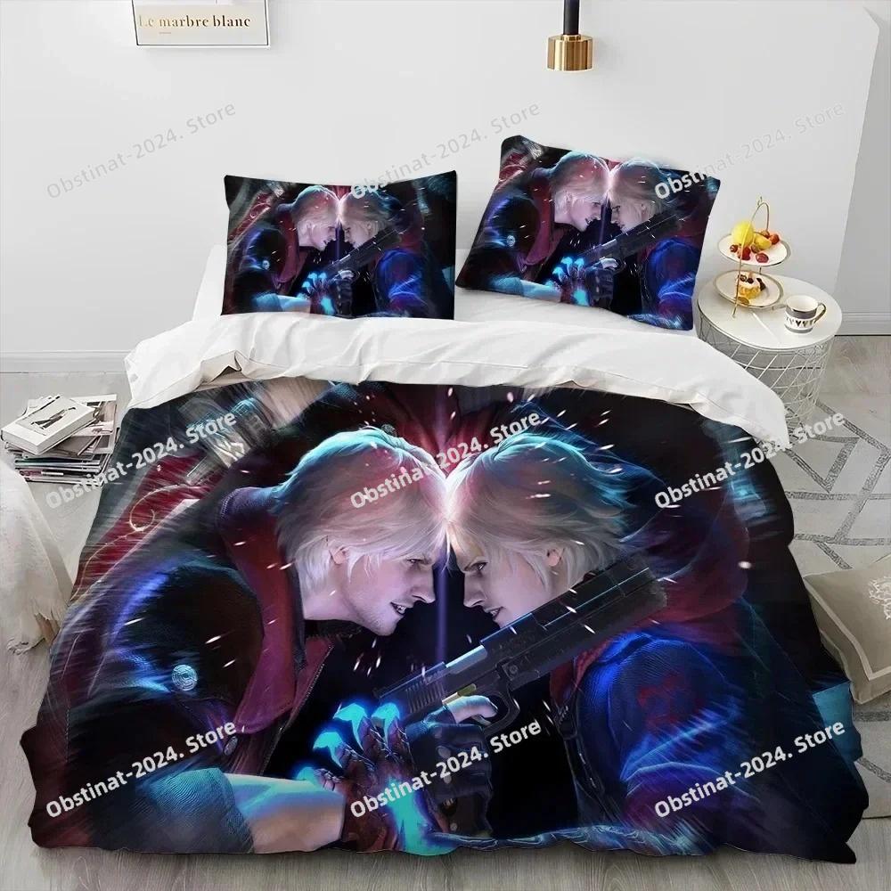 Gioco D-Devil May Cry DMC Gamer Set Biancheria da Letto Copripiumino Set Letto Coperta Federa Piumone king Queen Size Ragazzi Adulto