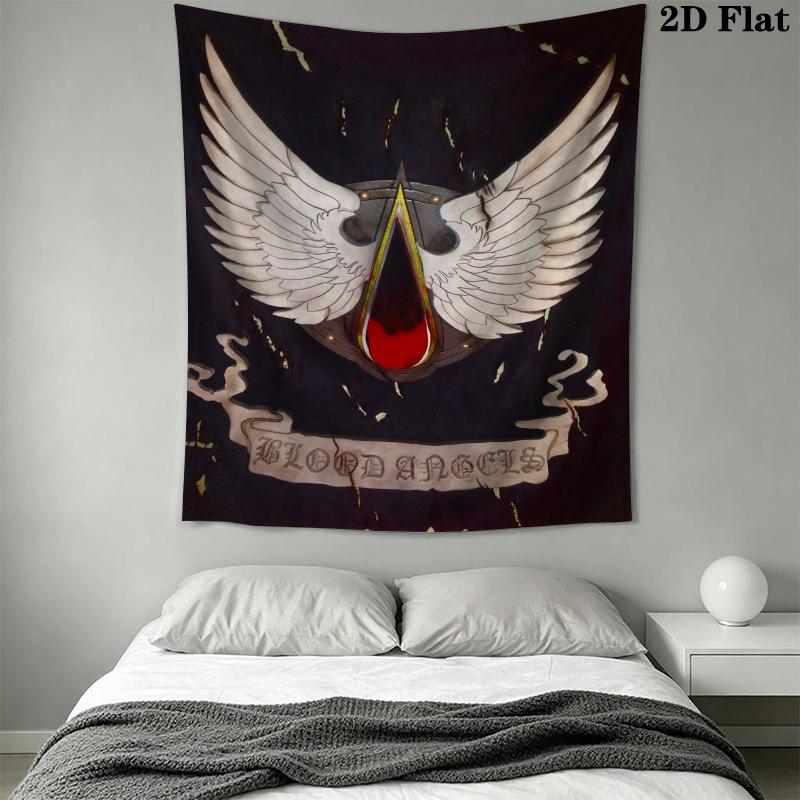 Blood Angels cool Wandteppich Ästhetischer Wandbehang Bedruckter Stoffdecke Dekorative Wandteppiche für Schlafzimmer Wohnzimmer Heimdekoration