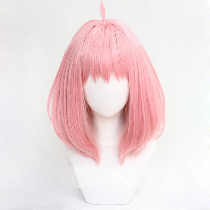 

Парик для косплея Anya Forger, короткий, розовый, градиент, омбре, термостойкие синтетические волосы, парики для вечеринки в стиле аниме на Хэллоуин + шапочка для парика One Size