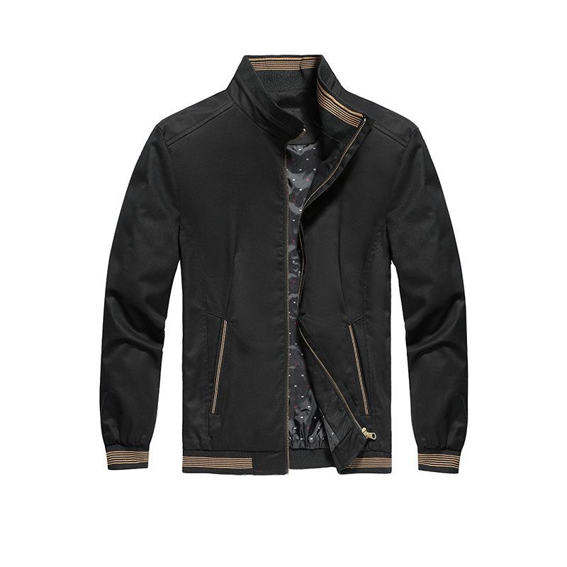 Jacket Men's Spring and Autumn New Style Pure Cotton Washed Stand Collar Jacket Teenagers Casual Large Size Jacket