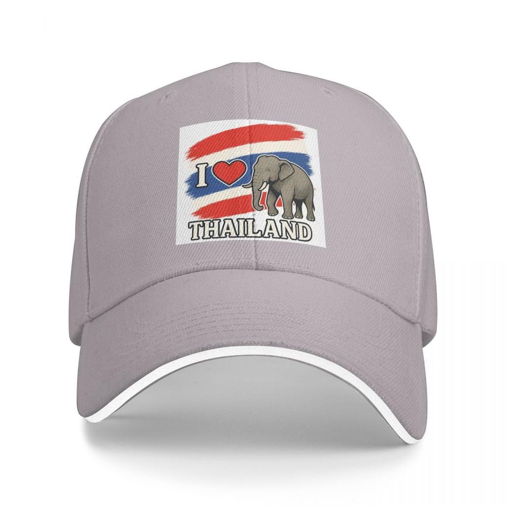 I Love Thailand With Elefant Baseball Caps Snapback Baseball Hats Breathable Casual Casquette Outdoor for Men And Women
