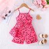 Girls' Heart Print Cami Romper with Matching Bag