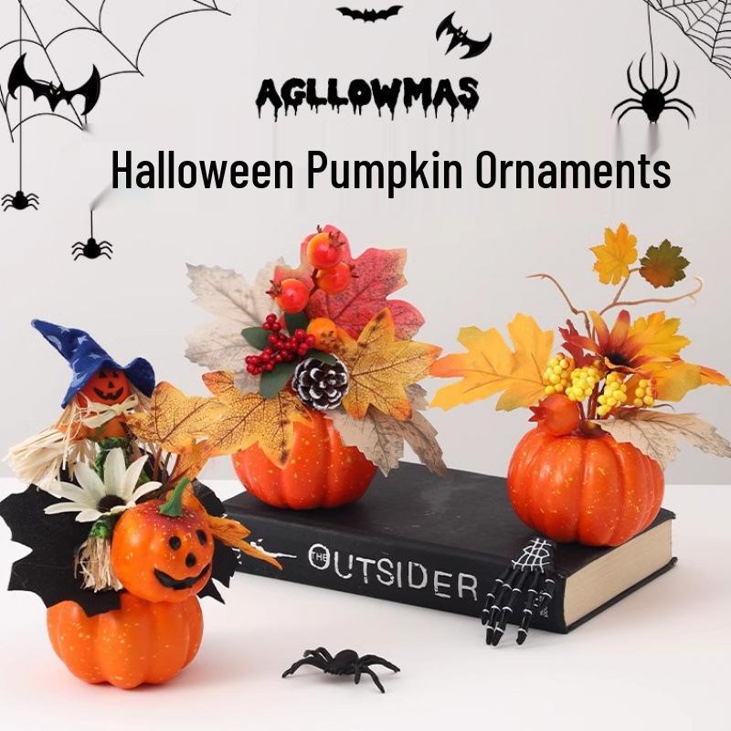 Children's Handmade DIY Halloween Pumpkin Decorations for Indoor Scenes