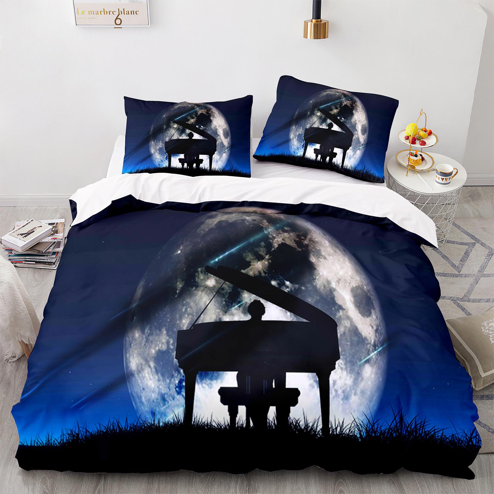 3D Home Textile Musical Instrument Three-Piece Size Quilt Cover Digital Printing 140*210cm