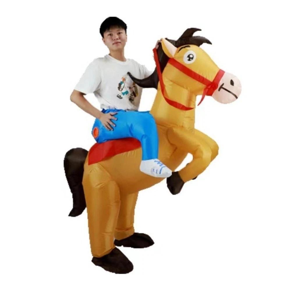 Cartoon Inflatable Horse Riding Costume Waterproof Party Cosplay Outfit  Halloween Costume
