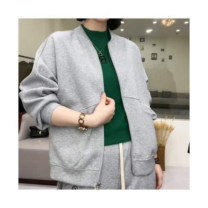 Women's Spring & Autumn Cotton Baseball Jacket - Versatile Plus Size Casual Wear