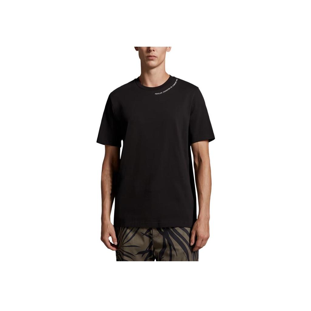 Moncler Solid Color Loose Fit Crew Neck Short Sleeve T-Shirt Men Tops Black K1-091-8C00078-8390T-999