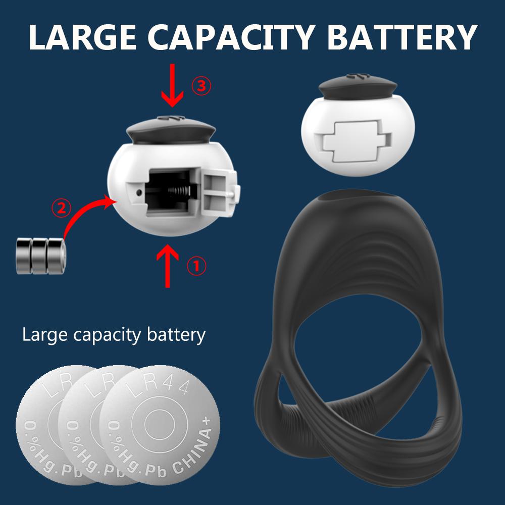 Vibrating Cock Ring Male Vibrator Penis Ring Delay Ejaculation Cockring Perineum Stimulator Sex Toys for Men Adult Goods 18+