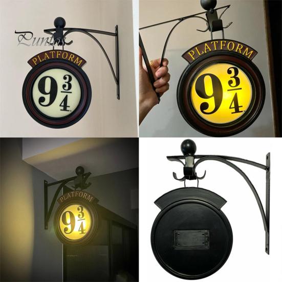 Lampă de noapte magică 9 3/4 Lumină de noapte suspendată 3D pentru iubitorii de film Ornament de perete strălucitor Decorare de petrecere tematică cu film